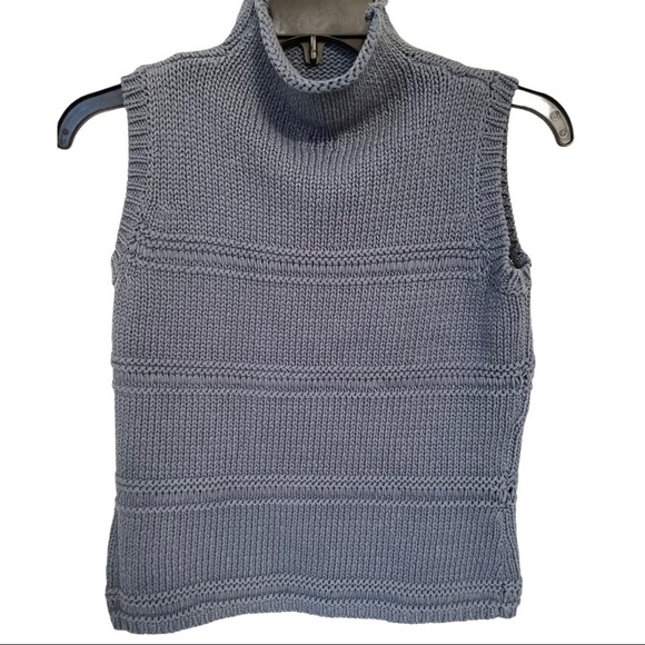 J. Jill Slate Blue Sleeveless Sweater - Picture 1 of 4